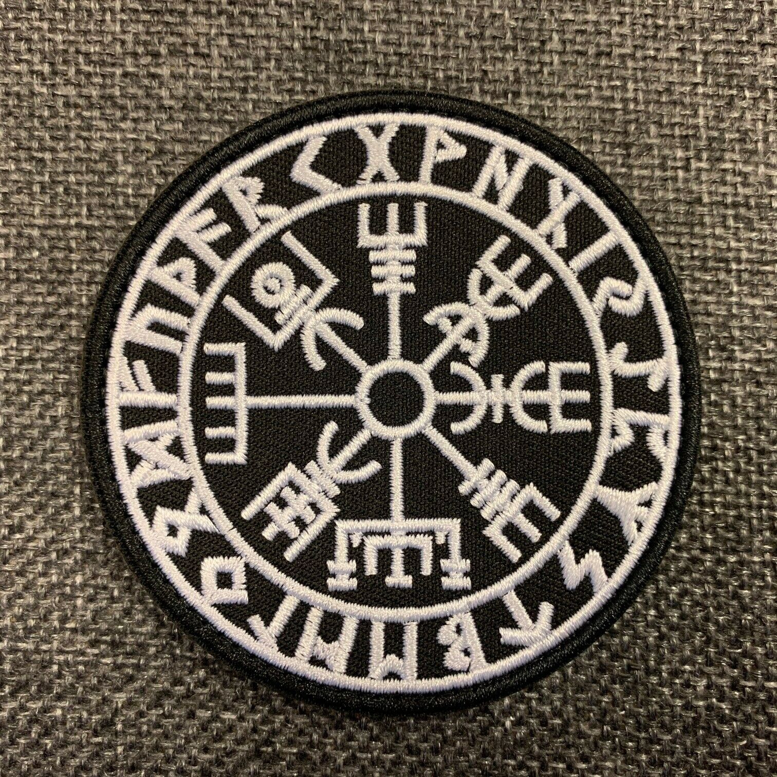 2AFTER1 Olive Drab Vegvisir Viking Compass OD Green Norse Rune Morale Tactical Hook&Loop Patch 